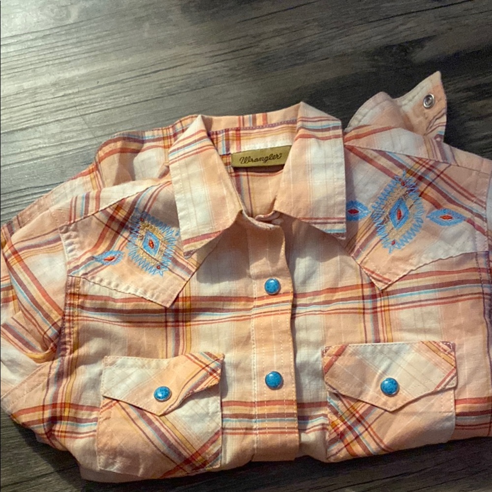 Wrangler Kids' Orange Plaid Shirt